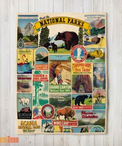 Happy Cavallini Visit The National Parks Blanket Fleece Customized Blanket