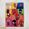 Happy Chibi Spider Man Characters Collage Blanket Fleece Customized Blanket