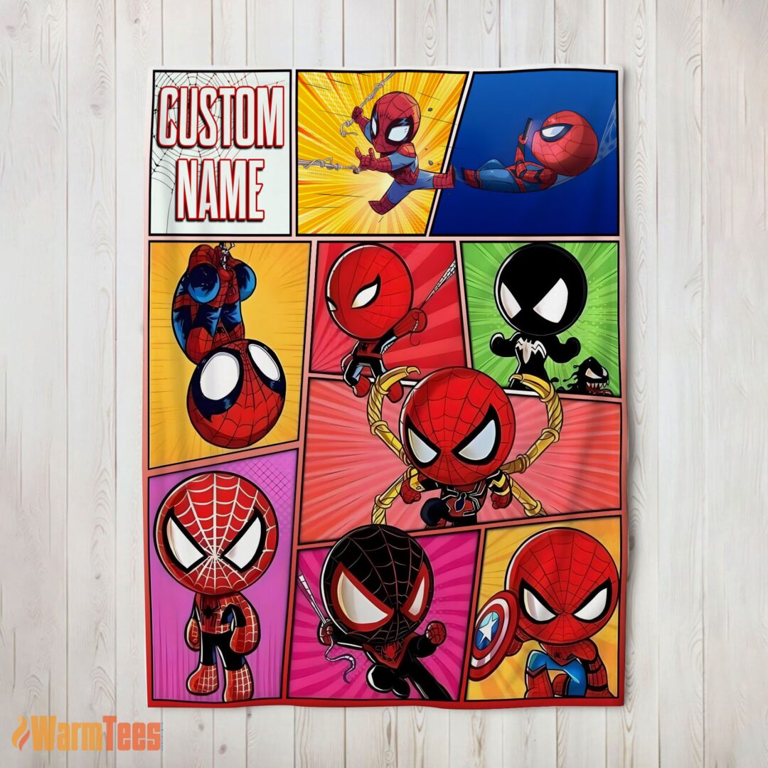 happy-chibi-spider-man-characters-collage-blanket-fleece-customized-blanket-mk-02 Happy Chibi Spider Man Characters Collage Blanket Fleece Customized Blanket
