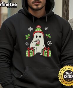 Happy Christmas Ghost Hoodie featuring a festive ghost design perfect for holiday celebrations and cozy winter wear.
