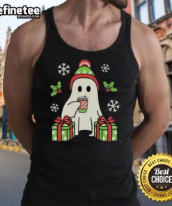 Happy Christmas Ghost Tank Top featuring a festive ghost design perfect for holiday celebrations and casual wear.