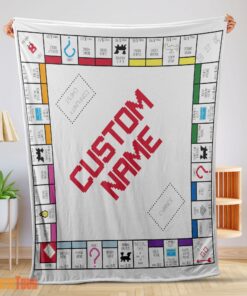 Happy Classic Monopoly Board Game Blanket Fleece Customized Blanket