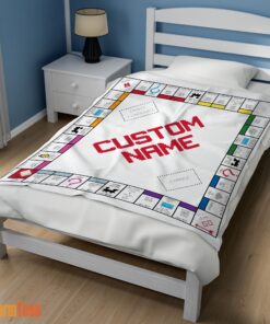 Happy Classic Monopoly Board Game Blanket Fleece Customized Blanket - Image 3