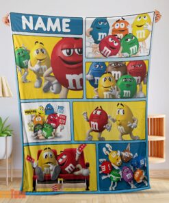 Happy Colorful Candy M&M's Character Collage Blanket Fleece Customized Blanket