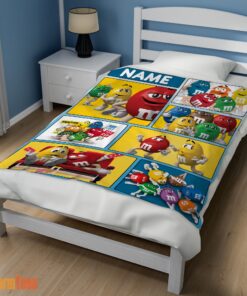 Happy Colorful Candy M&M's Character Collage Blanket Fleece Customized Blanket - Image 3