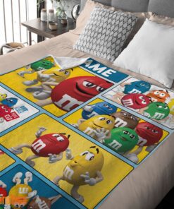 Happy Colorful Candy M&M's Character Collage Blanket Fleece Customized Blanket - Image 2