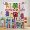Happy Colorful Number Blocks Blanket Fleece Customized Blanket