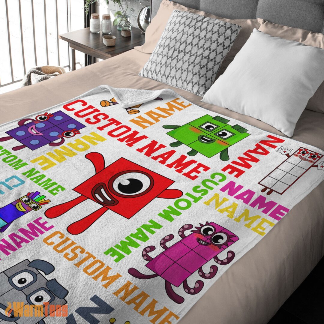 happy-colorful-number-blocks-blanket-fleece-customized-blanket-mk-03 Happy Colorful Number Blocks Blanket Fleece Customized Blanket - Image 2