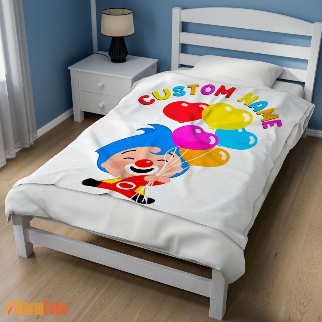 happy-colorful-plim-plim-cheerful-clown-balloons-blanket-fleece-customized-blanket-mk-02 Happy Colorful Plim Plim Cheerful Clown Balloons Blanket Fleece Customized Blanket - Image 3