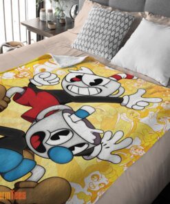 Happy Cuphead and Mugman Crazy Cup Blanket Fleece Customized Blanket - Image 2