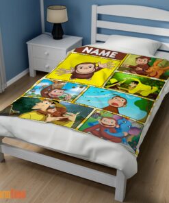 Happy Curious George Ted ShacklefordBlanket Fleece Customized Blanket - Image 3