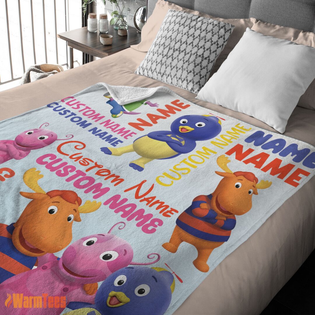 happy-cute-backyardigans-characters-blanket-fleece-customized-blanket-mk-03 Happy Cute Backyardigans Characters Blanket Fleece Customized Blanket - Image 2