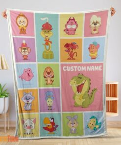 Happy Cute Chibi Animals Blanket Fleece Customized Blanket