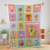 Happy Cute Chibi Animals Blanket Fleece Customized Blanket