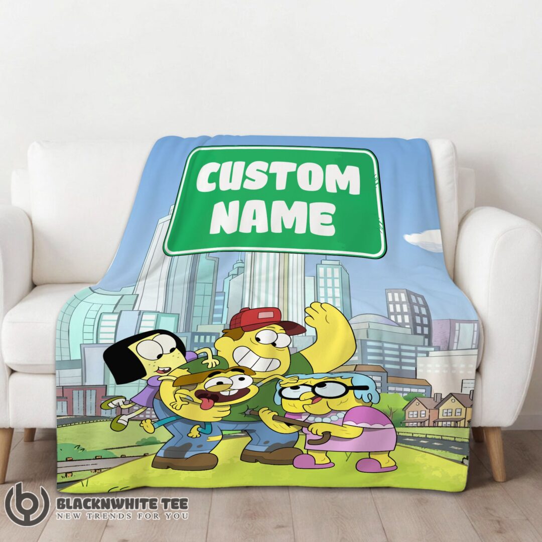 Happy Cute Disney Big City Greens Family Cartoon Blanket Fleece Customized Blanket-mk-01 (1)