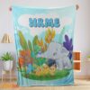 Happy Cute Elephant Safari Animal for Boys Customized Blanket