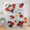 Happy Cute Ladybug Cartoon Blanket Fleece Customized Blanket