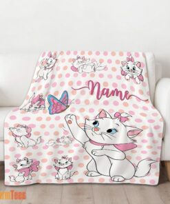 Happy Cute Marie Cat Blanket Fleece Customized Blanket - Image 2