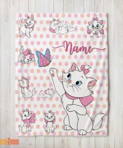 Happy Cute Marie Cat Blanket Fleece Customized Blanket