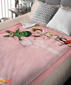 Happy Cute Marvel Avengers Assemble Avengers Chibi Character Sleeping Blanket Fleece Customized Blanket - Image 2