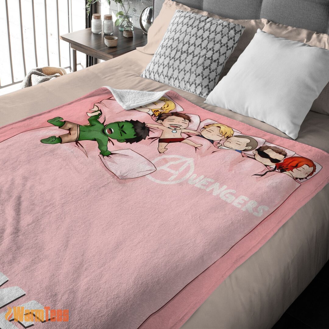 happy-cute-marvel-avengers-assemble-avengers-chibi-character-sleeping-blanket-fleece-customized-blanket-mk-03 Happy Cute Marvel Avengers Assemble Avengers Chibi Character Sleeping Blanket Fleece Customized Blanket - Image 2