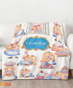Happy Disney Alice Baking Alice In Wonderland Cake Blanket Fleece Customized Blanket - Image 2