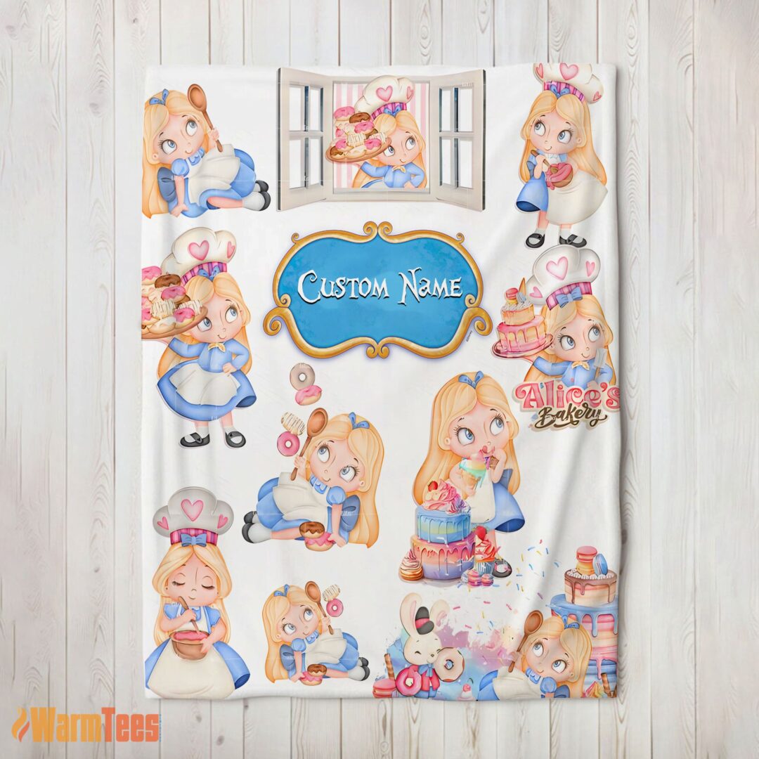 happy-disney-alice-baking-alice-in-wonderland-cake-blanket-fleece-customized-blanket-mk-02-1 Happy Disney Alice Baking Alice In Wonderland Cake Blanket Fleece Customized Blanket