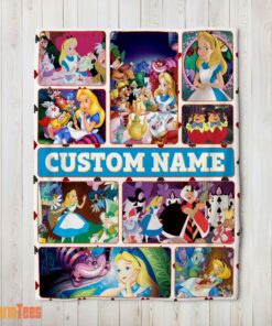 Happy Disney Alice In Wonderland Adventure Collage Blanket Fleece Customized Blanket