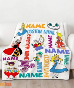 Happy Disney Alice in Wonderland All Character Blanket Fleece Customized Blanket - Image 2