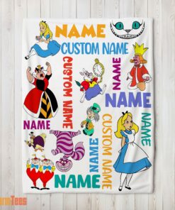 Happy Disney Alice in Wonderland All Character Blanket Fleece Customized Blanket