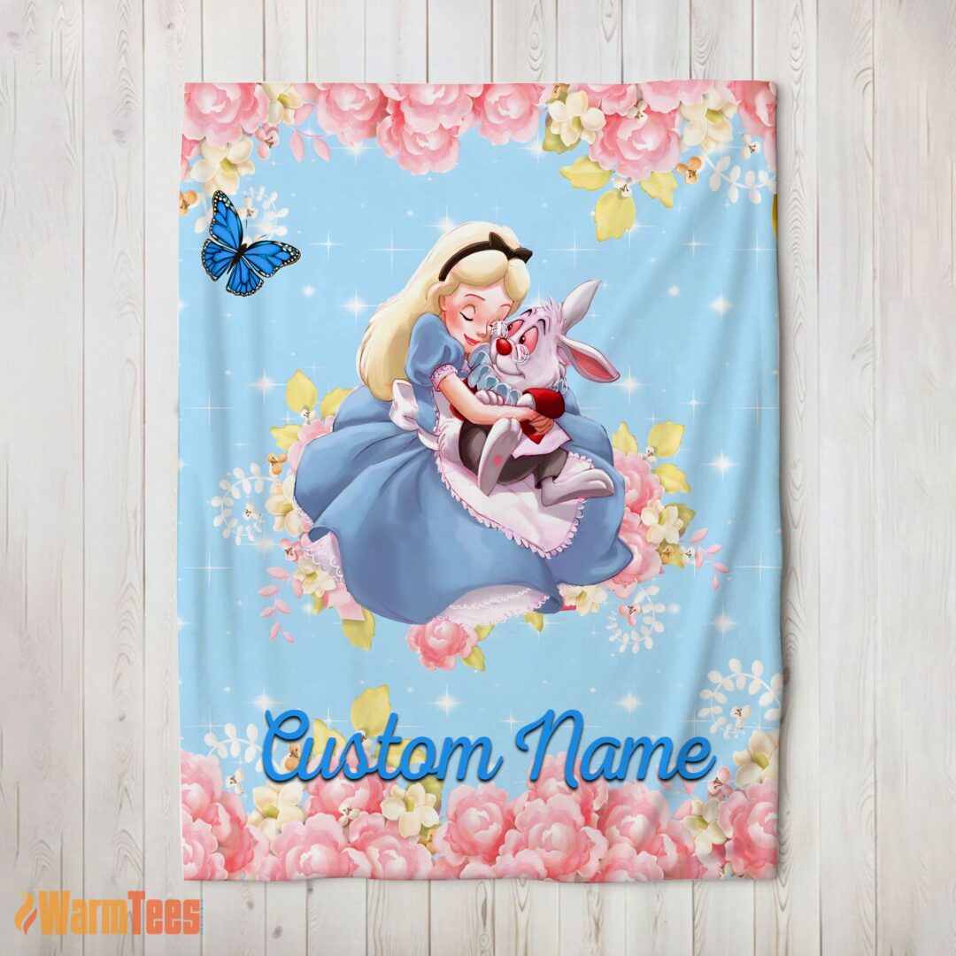 happy-disney-alice-the-white-rabbit-alice-in-wonderland-blanket-fleece-customized-blanket-mk-02-1 Happy Disney Alice & The White Rabbit Alice In Wonderland Blanket Fleece Customized Blanket