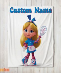 Happy Disney Alice's Wonderland Bakery Blanket Fleece Customized Blanket