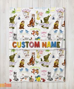 Happy Disney Animal Characters Collage Blanket Fleece Customized Blanket