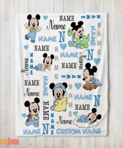 Happy Disney Baby Mickey's Dreamland Blanket Fleece Customized Blanket