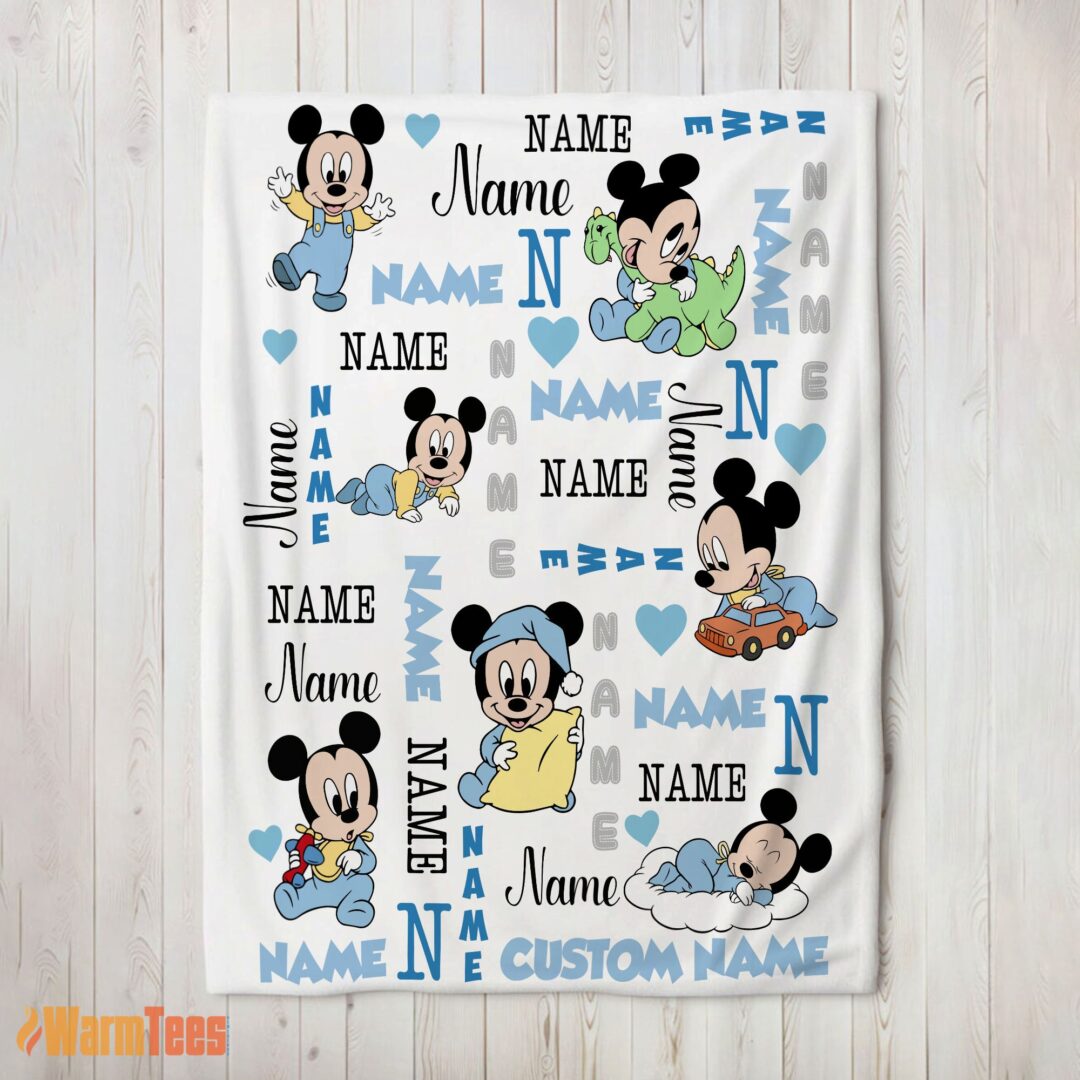 happy-disney-baby-mickeys-dreamland-blanket-fleece-customized-blanket-mk-02 Happy Disney Baby Mickey's Dreamland Blanket Fleece Customized Blanket