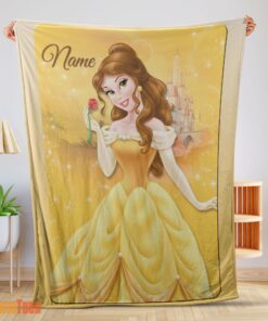Happy Disney Belle Princess Blanket Fleece Customized Blanket