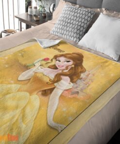 Happy Disney Belle Princess Blanket Fleece Customized Blanket - Image 2