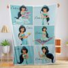 Happy Disney Cartoon Aladdin Jasmine Princess Blanket Fleece Customized Blanket