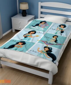 Happy Disney Cartoon Aladdin Jasmine Princess Blanket Fleece Customized Blanket - Image 3