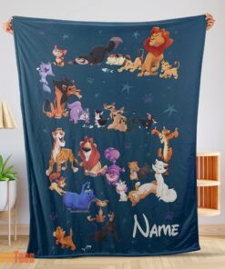 Happy Disney Cartoon All Cats Character Blanket Fleece Customized Blanket