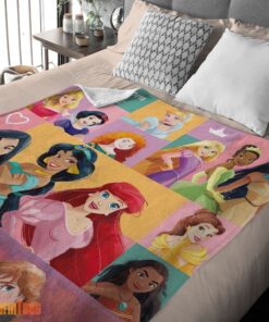 Happy Disney Cartoon All Princess Characters Blanket Fleece Customized Blanket - Image 2