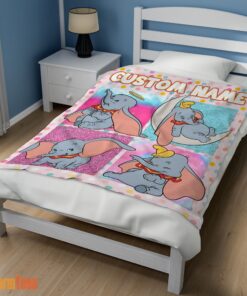 Happy Disney Cartoon Baby Girl Elephant Dumbo Velveteen Cute Blanket Fleece Customized Blanket - Image 3