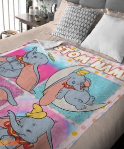 Happy Disney Cartoon Baby Girl Elephant Dumbo Velveteen Cute Blanket Fleece Customized Blanket - Image 2