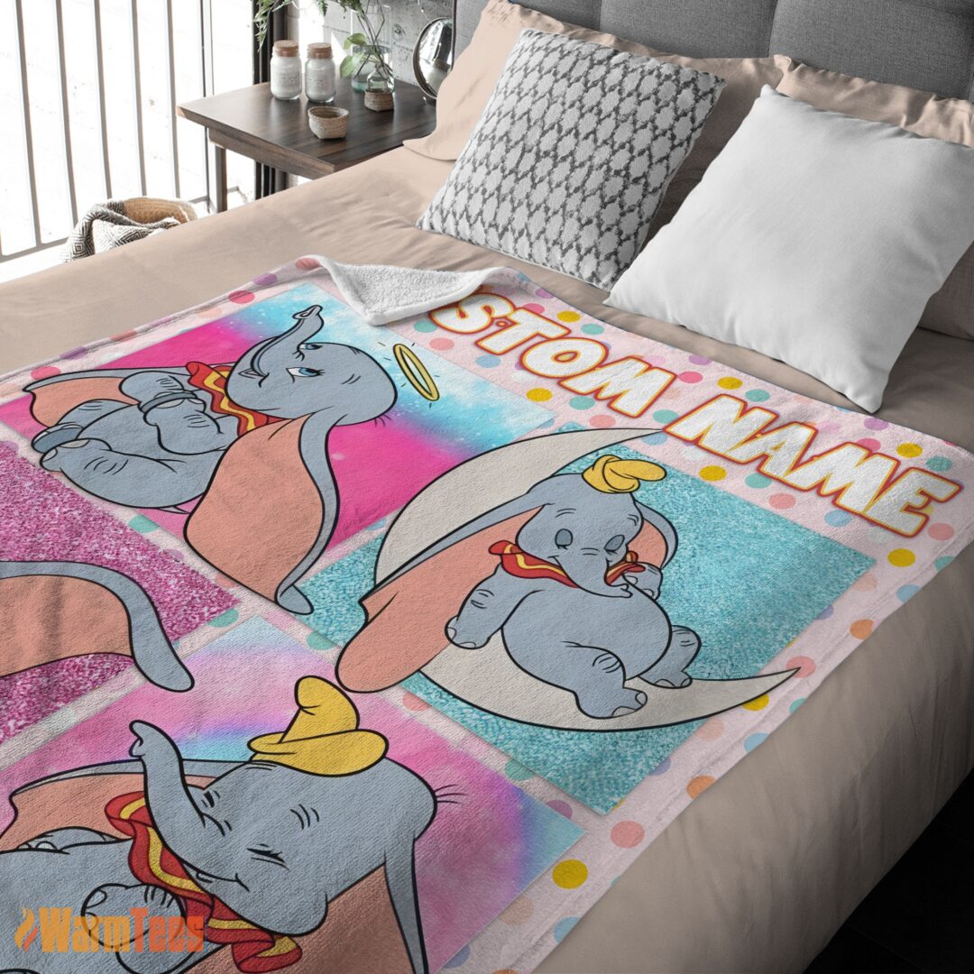 happy-disney-cartoon-baby-girl-elephant-dumbo-velveteen-cute-blanket-fleece-customized-blanket-mk-03 Happy Disney Cartoon Baby Girl Elephant Dumbo Velveteen Cute Blanket Fleece Customized Blanket - Image 2