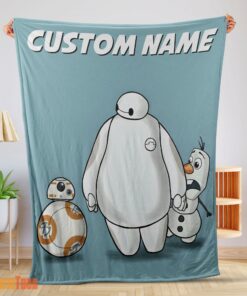 Happy Disney Cartoon Big Hero 6 Baymax With Friends Blanket Fleece Customized Blanket
