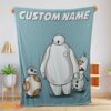 Happy Disney Cartoon Big Hero 6 Baymax With Friends Blanket Fleece Customized Blanket