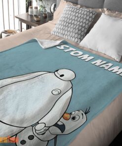 Happy Disney Cartoon Big Hero 6 Baymax With Friends Blanket Fleece Customized Blanket - Image 2