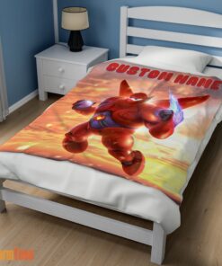 Happy Disney Cartoon Big Hero 6 Red Baymax Blanket - Image 3