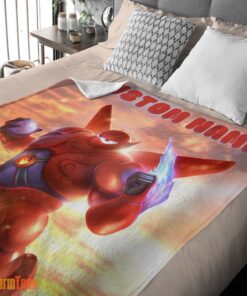 Happy Disney Cartoon Big Hero 6 Red Baymax Blanket - Image 2