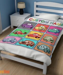Happy Disney Cartoon Cars With All Friends Blanket Fleece Customized Blanket - Image 3